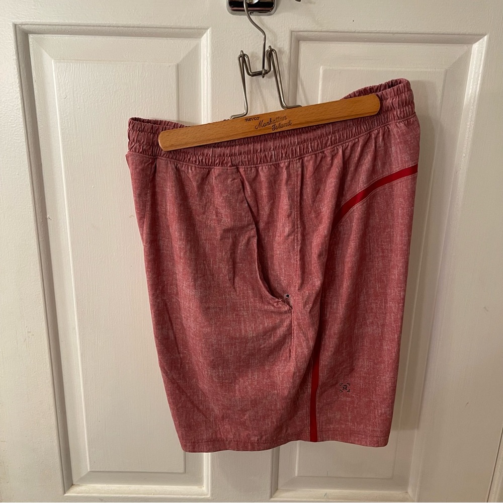 LOTS OF LIFE LEFT 7” red Lululemon shorts, mens medium.